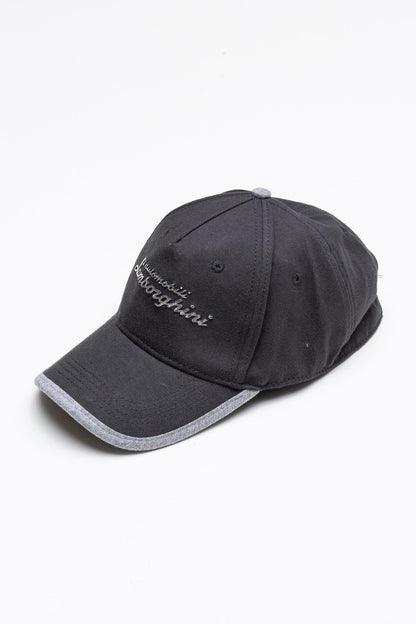 Lamborghini Men's Cap Silver Script Black