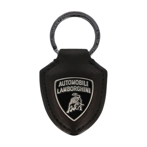 Lamborghini Leather Scudo Black Keyring