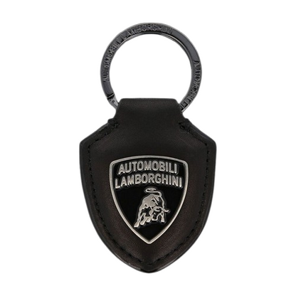 Lamborghini Leather Scudo Black Keyring