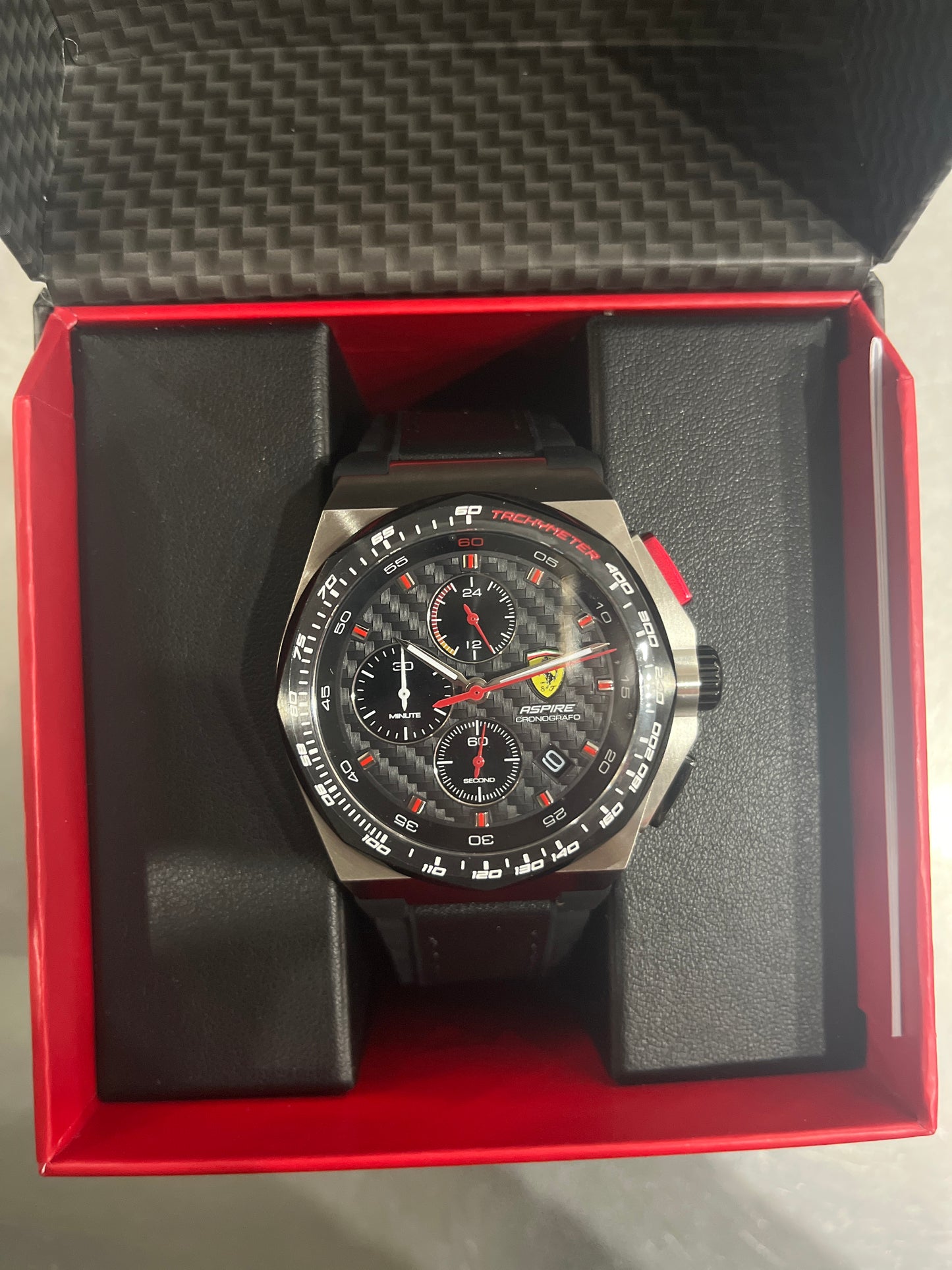 Scuderia Ferrari Watch Aspire Chrono Bracelet Ss Black 44Mm