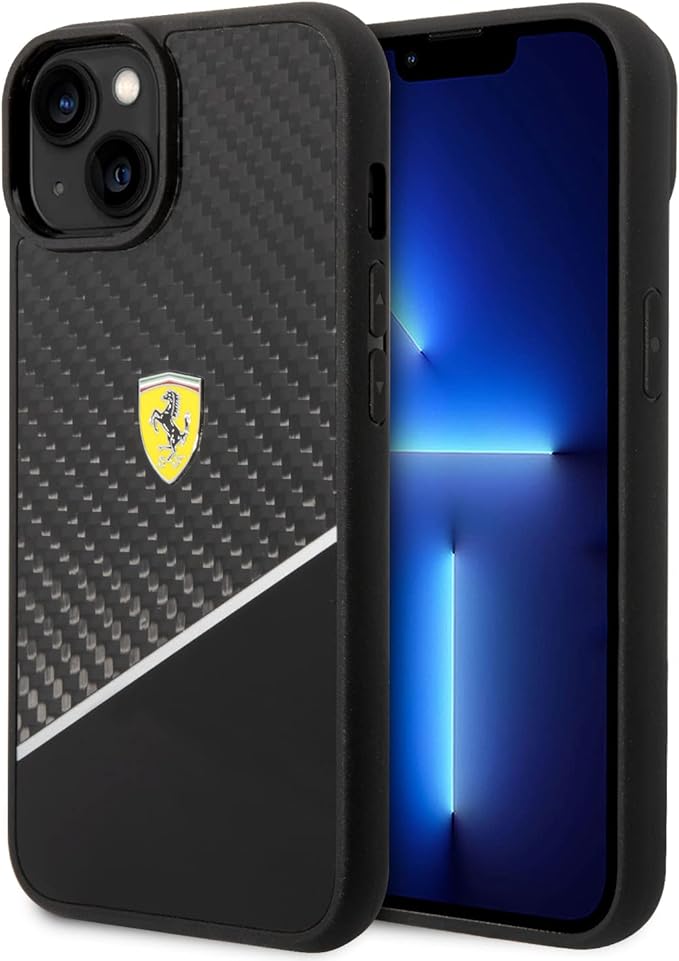 Ferrari iPhone 14 Pro Hard Case - BIM Stripe - Black