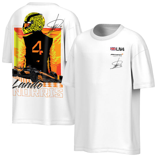 Mclaren Lando Norris Impulse Short Sleeve Heavyweight T-Shirt Men's White 2025-Fanwear