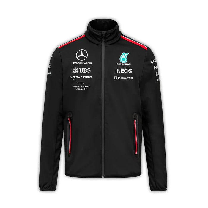 Mercedes-AMG Petronas Formula 1 Team Men's Softshell Jacket Black 2024-RP Teamwear