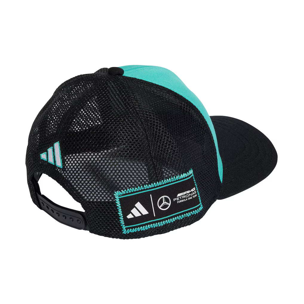 Mercedes Men's Special Edition Vegas Trucker Cap Teal Black 2025 OSFM-RP Teamwear