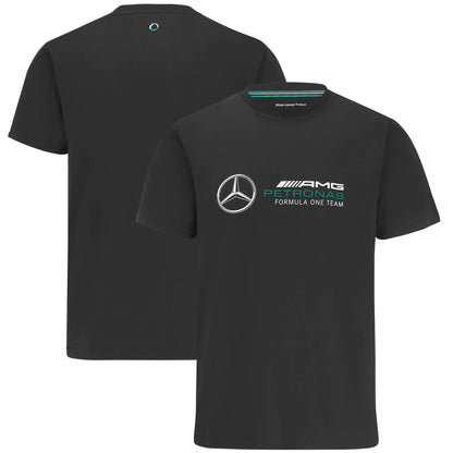 Mercedes-AMG Petronas Motorsport Mens Large Logo T-Shirt 2020 Black - Fanwear
