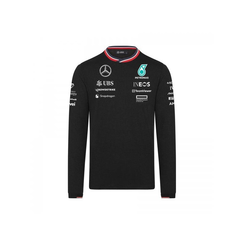 Mercedes-AMG Petronas Formula 1 Team Men's Long Sleeve Driver T-Shirt Black 2024-RP Teamwear