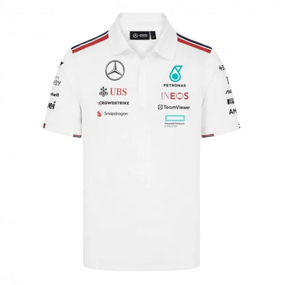 Mercedes-AMG Petronas Formula 1 Team Men's Team Polo White 2024-RP Teamwear
