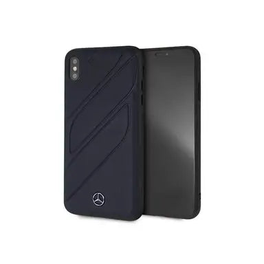 Mercedes iPhone XS Max Hard Case - Leather New Organic III - Navy