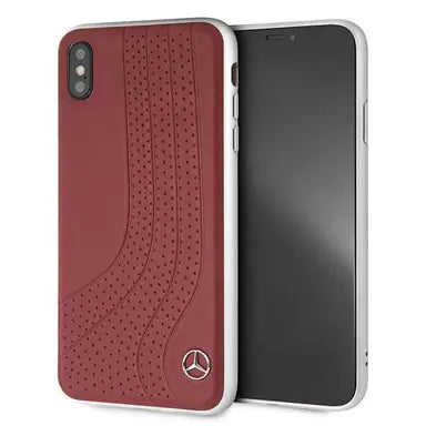 Mercedes iPhone XS Max Hard Case - Leather New Bow - Red