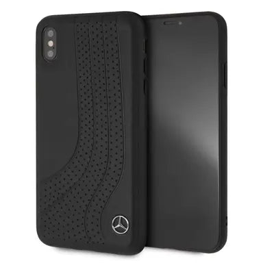 Mercedes iPhone XS Max Hard Case - Leather New Bow II - Black