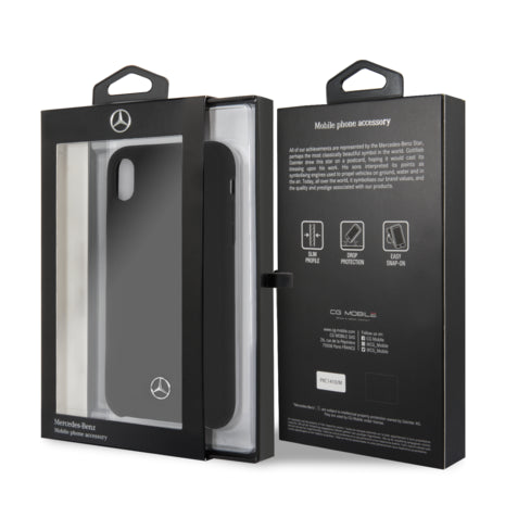 Mercedes iPhone XS Max Silicone Case - Black