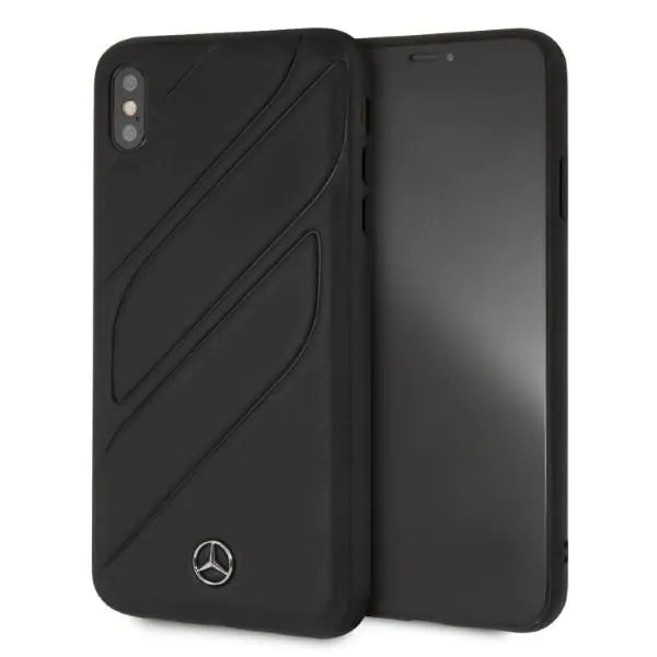 Mercedes iPhone XS Max Hard Case - Genuine Leather - Black