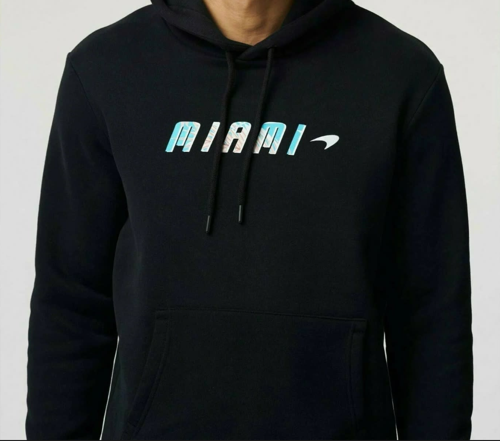 Mclaren Men's Miami Palm Graphic Hoodie Black 2022-Fanwear