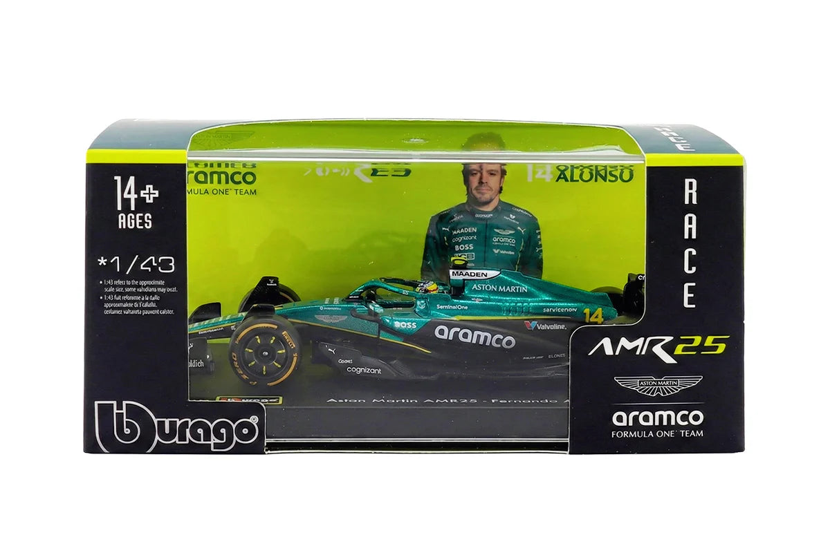 1:43 Scale Model | Aston Martin F1 AMR25 Fernando Alonso With Helmet Car