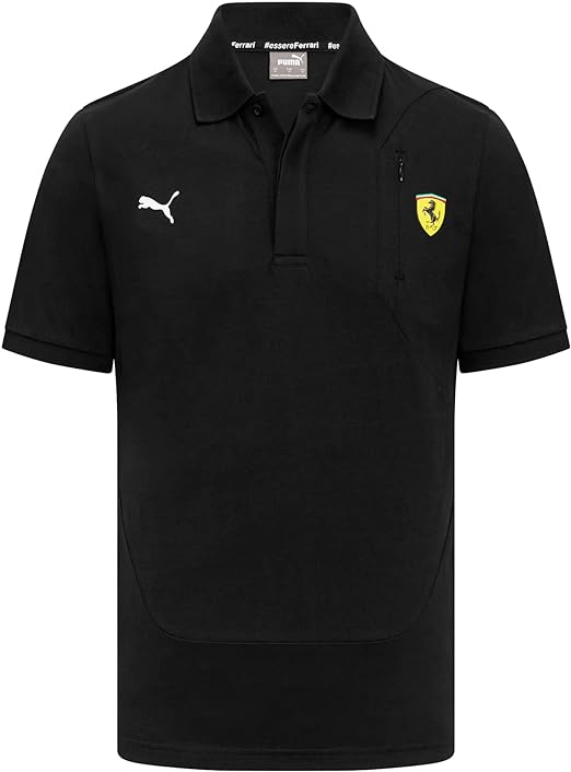 Scuderia Ferrari Men's Classic Polo Black 2023-Fanwear