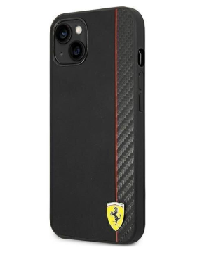 Ferrari iPhone 13 Pro Hard Case - PU Carbon - Black
