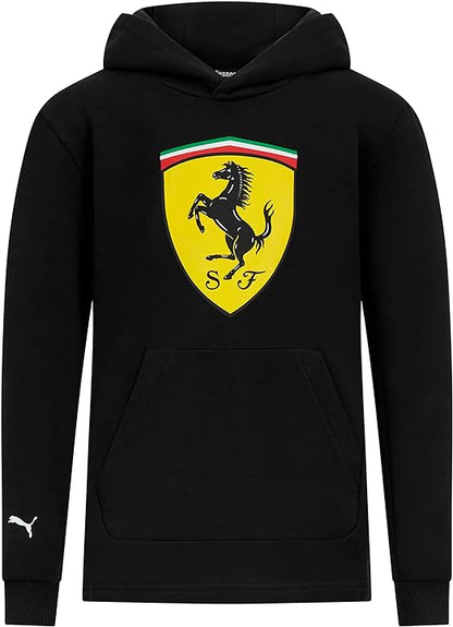 Scuderia Ferrari Kids Big Shield Hoodie Black 2023-Fanwear