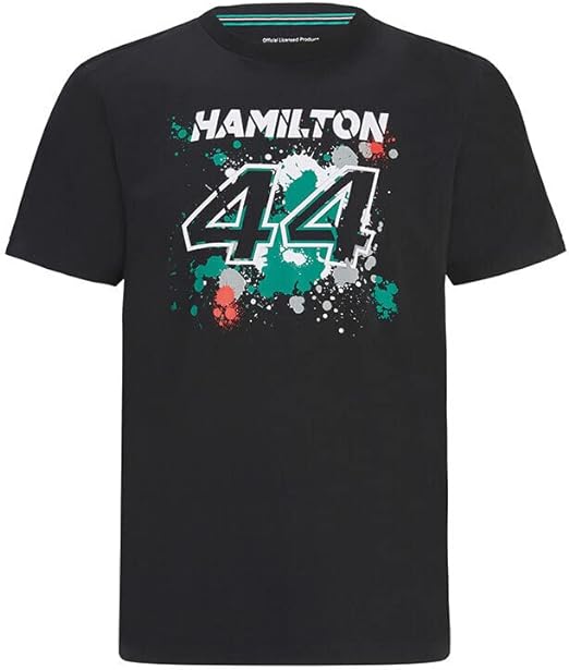 Mercedes-AMG Petronas Formula 1 Team Men's Lewis Hamilton 44 Graffiti T-Shirt Black 2022-Fanwear