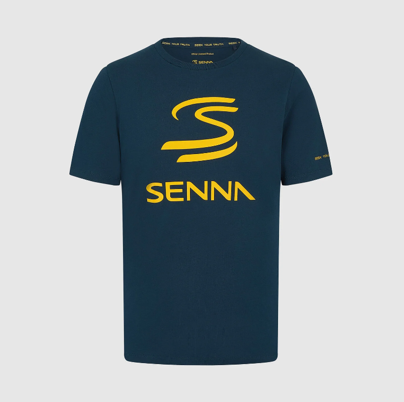 Ayrton Senna Mens As Logo T-Shirt Pageant Blue 2024 - Fanwear