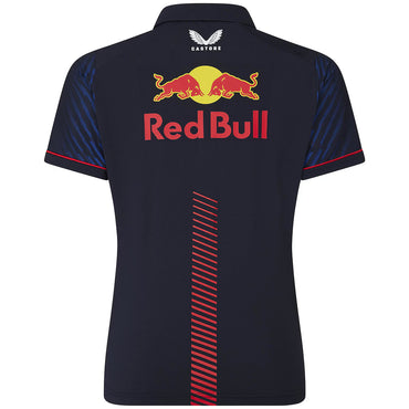 Red Bull Racing Stretch Snap Polo Shirt Women's Driver Max Verstappen Night Sky 2023-RP Teamwear