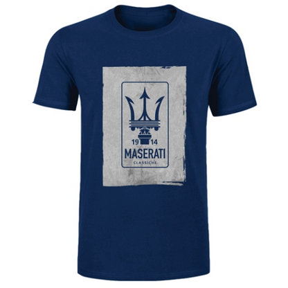 Maserati Mens T-Shirt Logo Blue