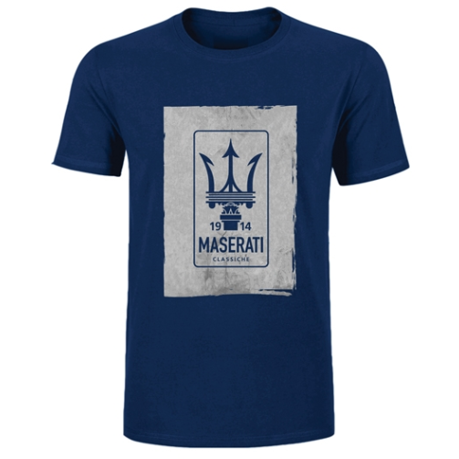 Maserati Mens T-Shirt Logo Blue