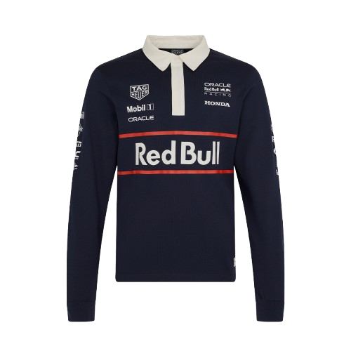 Red Bull Racing Men's Heritage Long Sleeve Polo Night Sky 2025-RP Teamwear