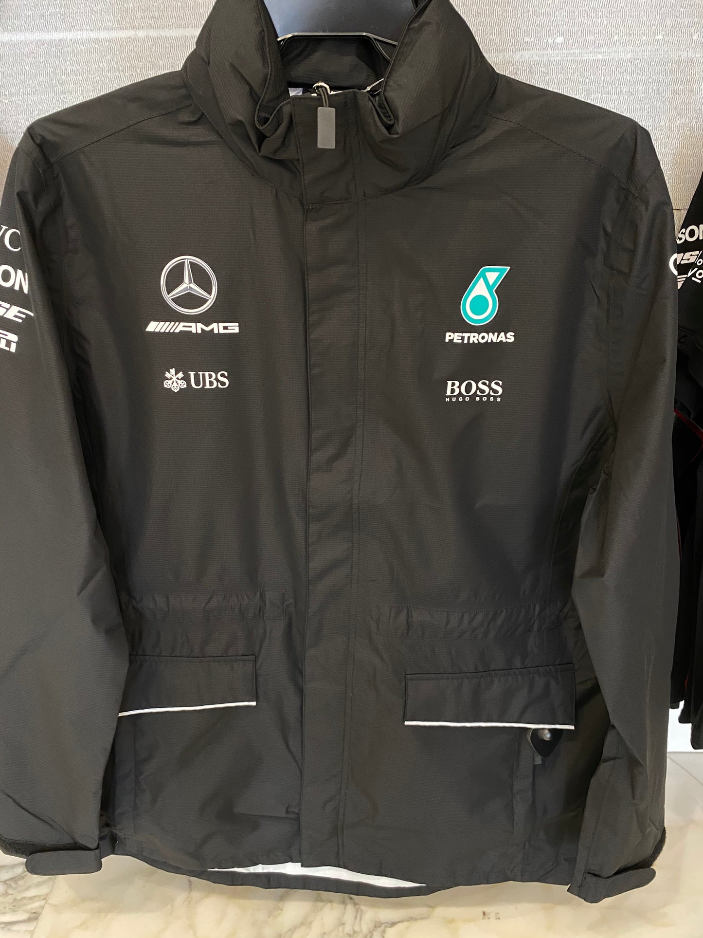 Mercedes-AMG Petronas Motorsport Mens Rain Jacket 2017 Black Sale - Rp Teamwear