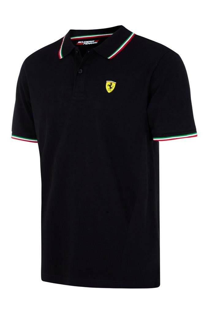 Scuderia Ferrari Men Tricolore Polo 2018 Black - Fanwear