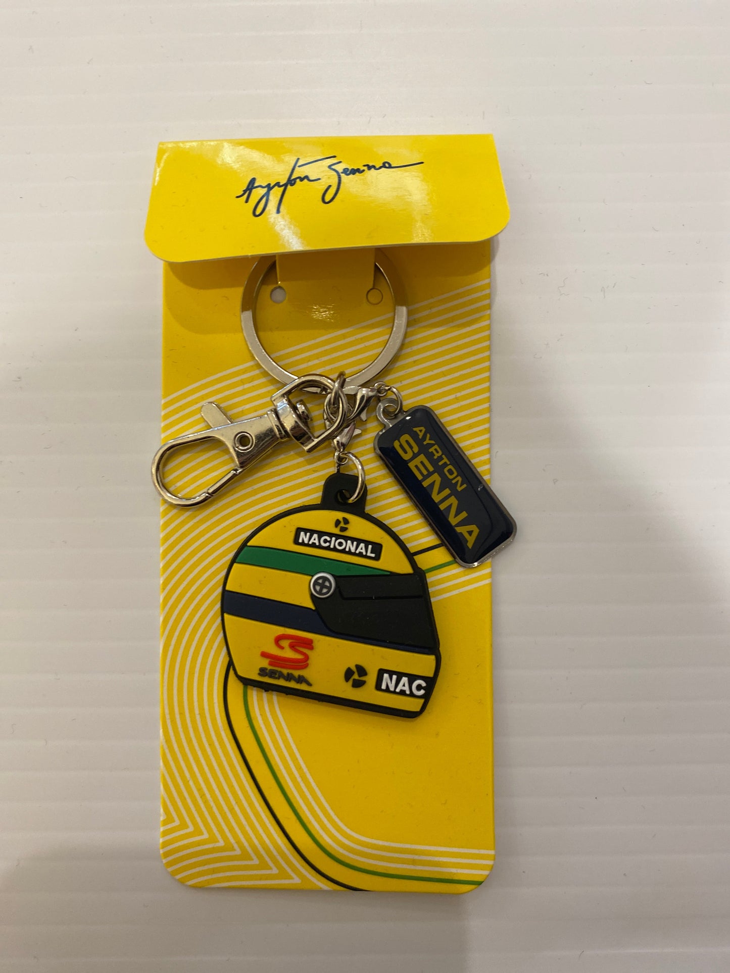 Ayrton Senna Helmet Keyring 1990