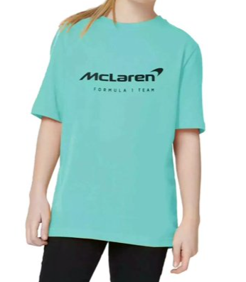 Mclaren Kids Miami Neon Logo T-Shirt Aqua Sky 2022-Fanwear
