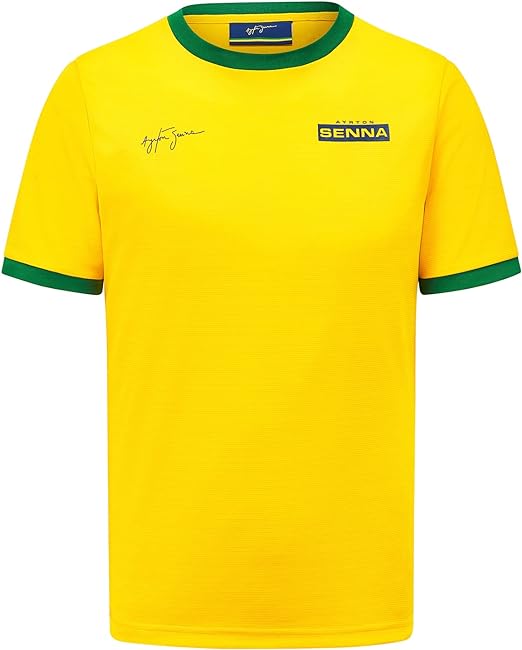 Ayrton Senna Sports T-Shirt Yellow - Fanwear
