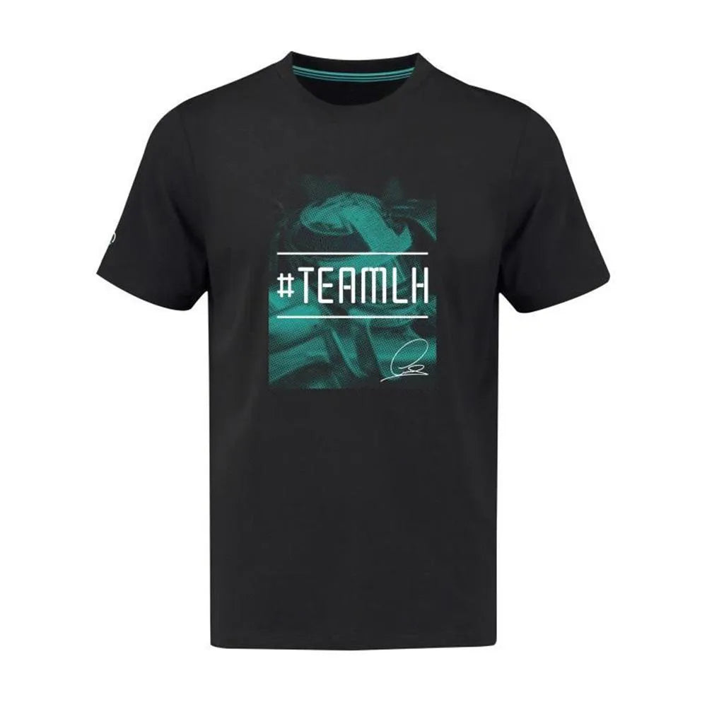 Mercedes-AMG Petronas Motorsport Men's Team Lewis Hamilton T-Shirt Black 2019-Fanwear