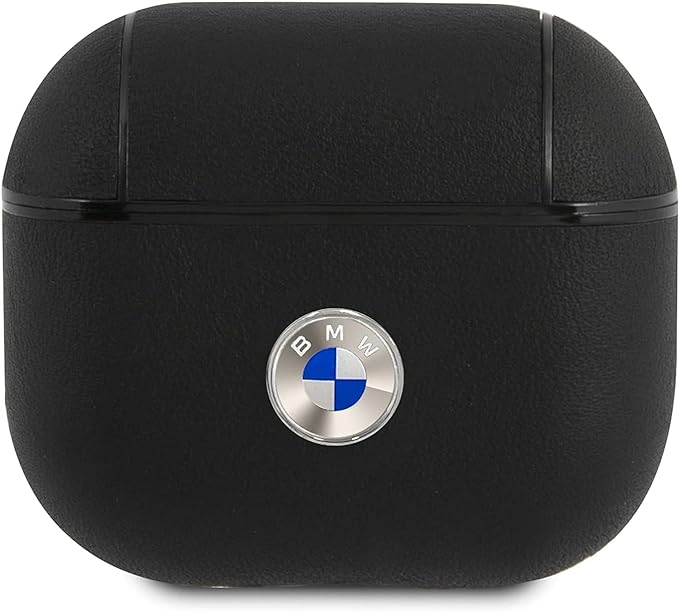 BMW AirPods 3 Leather Case - Signature Metal Logo - Black