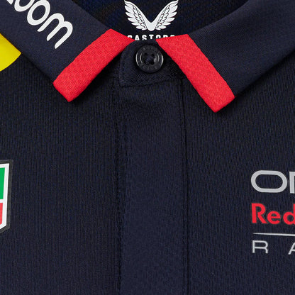 Red Bull Racing Kids Stretch Snap Polo Shirt 2024-RP Teamwear