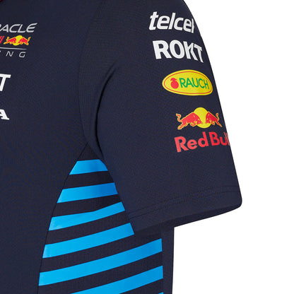 Red Bull Racing Kids Stretch Snap Polo Shirt 2024-RP Teamwear