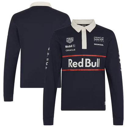 Red Bull Racing Men's Heritage Long Sleeve Polo Night Sky 2025-RP Teamwear