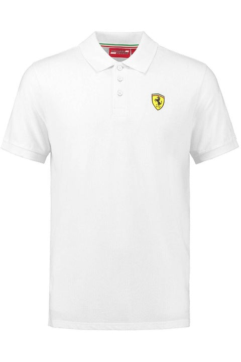 Scuderia Ferrari Men's Classic Polo White-Fanwear