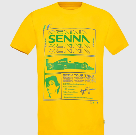 Ayrton Senna Men's Race T-Shirt Yellow 2025