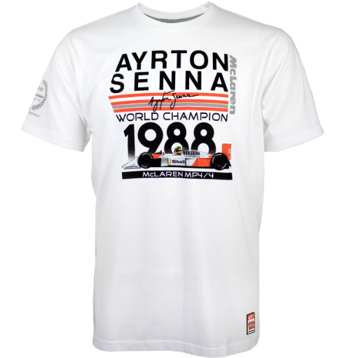 Ayrton Senna Women's T-Shirt World Champ 1988 Mclaren White