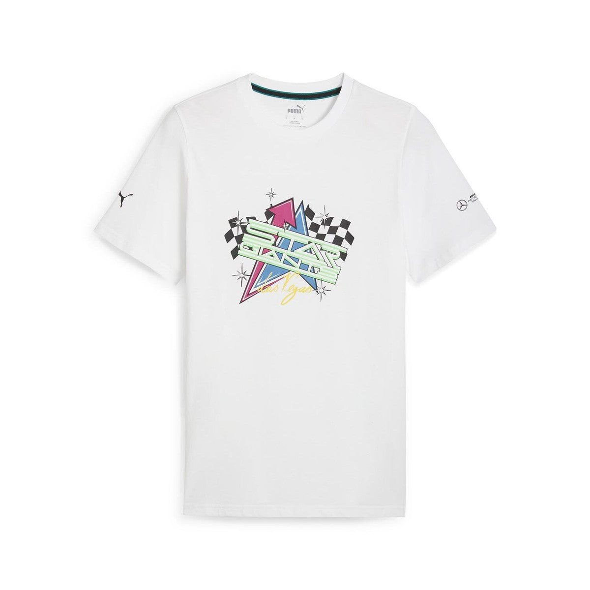 Mercedes-AMG Petronas Formula 1 Team Special Edition Vegas Garage Crew T-Shirt White 2023-Fanwear