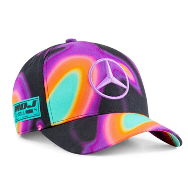 Mercedes-AMG Petronas Formula 1 Team Special Edition Miami Lewis Hamilton Baseball Cap Black AOP 2024-RP Teamwear