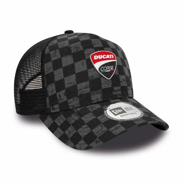 Ducati AOP Check Trucker Black Cap 2024