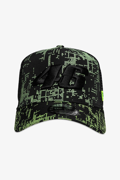 Valentino Rossi Poly AOP Trucker Black Yellow Cap 2024-Fanwear