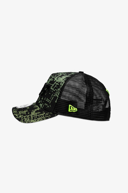 Valentino Rossi Poly AOP Trucker Black Yellow Cap 2024-Fanwear