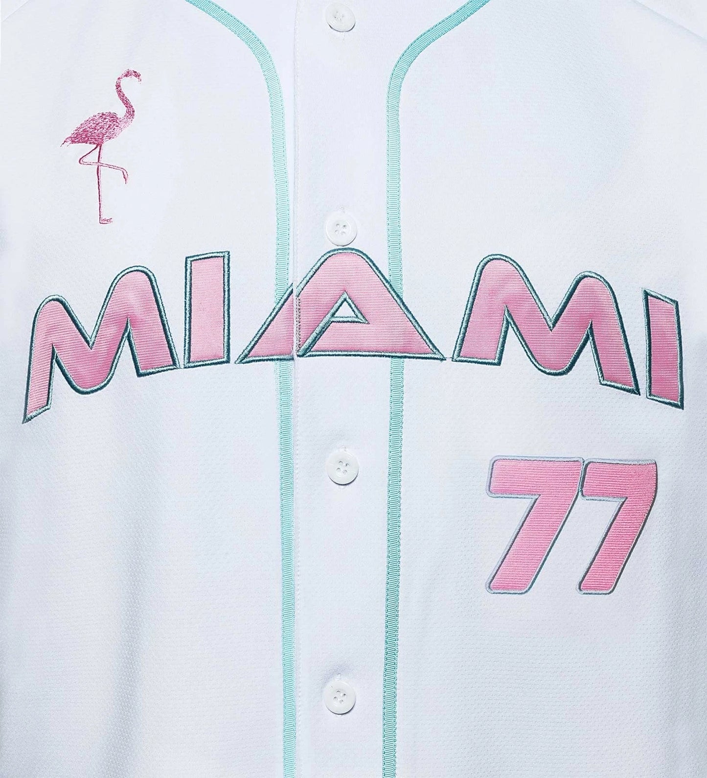 Stake Sauber Special Edition Flamingo Baseball Shirt Valtteri Bottas Miami White 2024-RP Teamwear