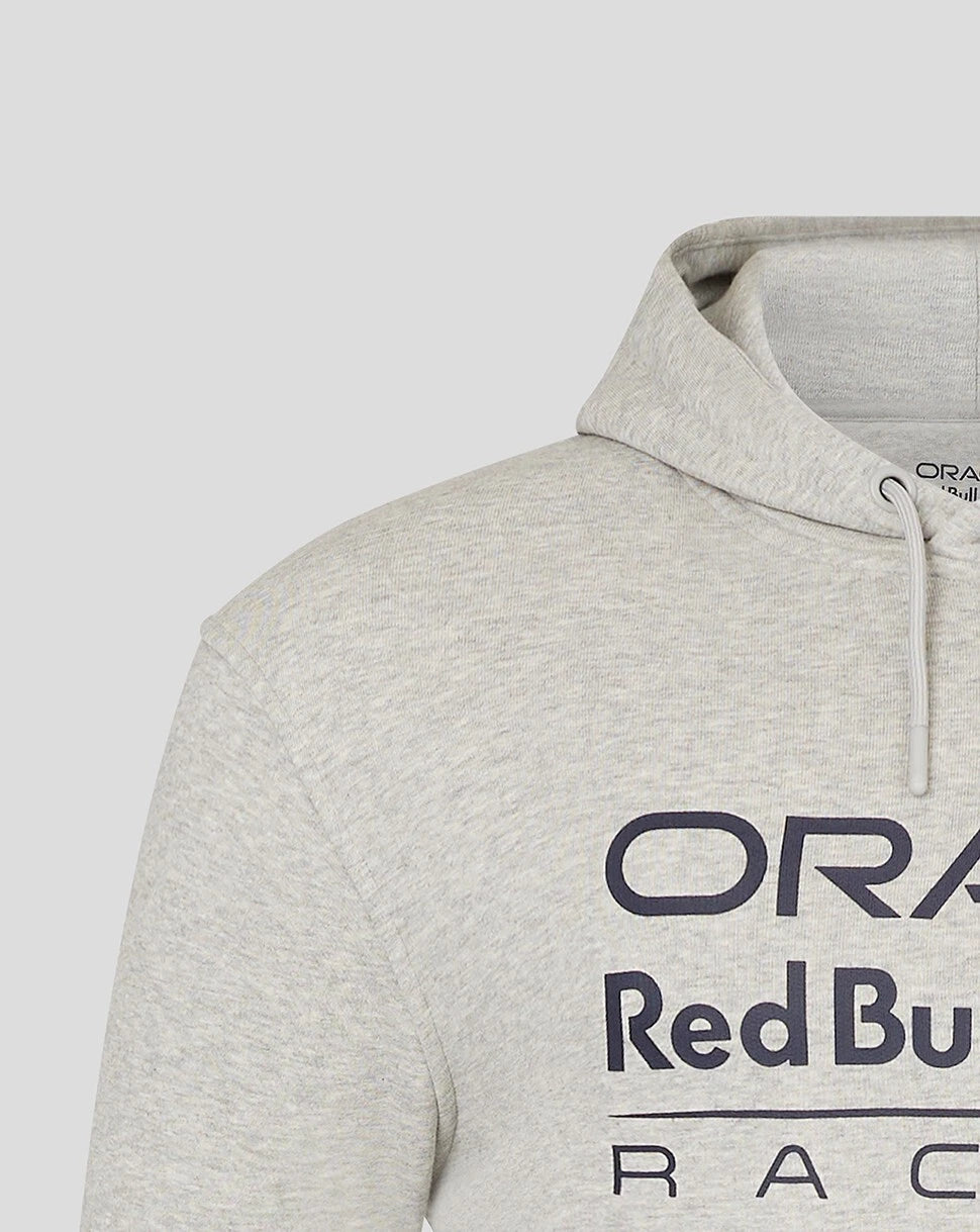 Red Bull Racing Men's Core Overhead Hoodie Mono Logo Grey 2024-Fanwear