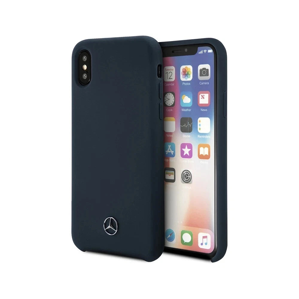 Mercedes iPhone X Hard Case - Silicone - Navy