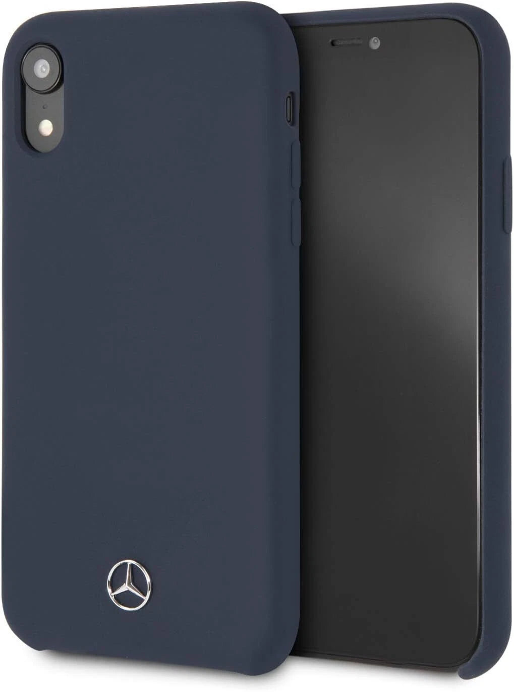 Mercedes iPhone XS Max Silicone Case - Navy with Microfiber Lining