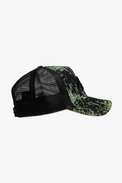 Valentino Rossi Poly AOP Trucker Black Yellow Cap 2024-Fanwear